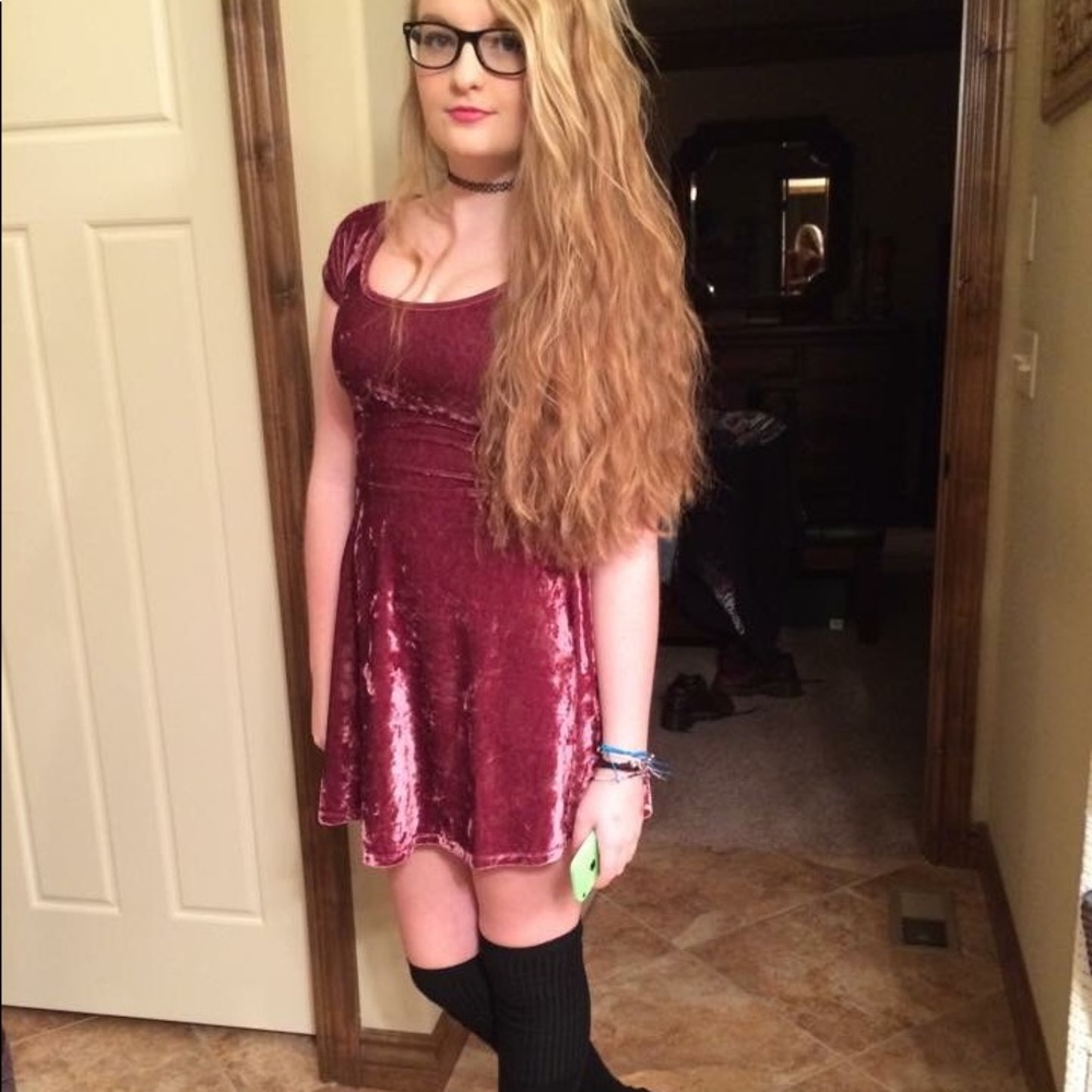 magenta velour dress!!